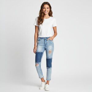 Ban Jara Skinny Jeans with Patches, Size 27